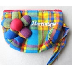 Porte-Monnaie Madras Martinique bleu