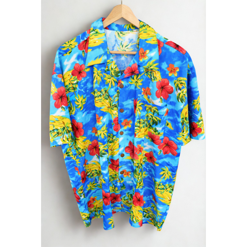 Chemise Hawaïenne bleue