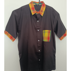 Chemise noire avec madras