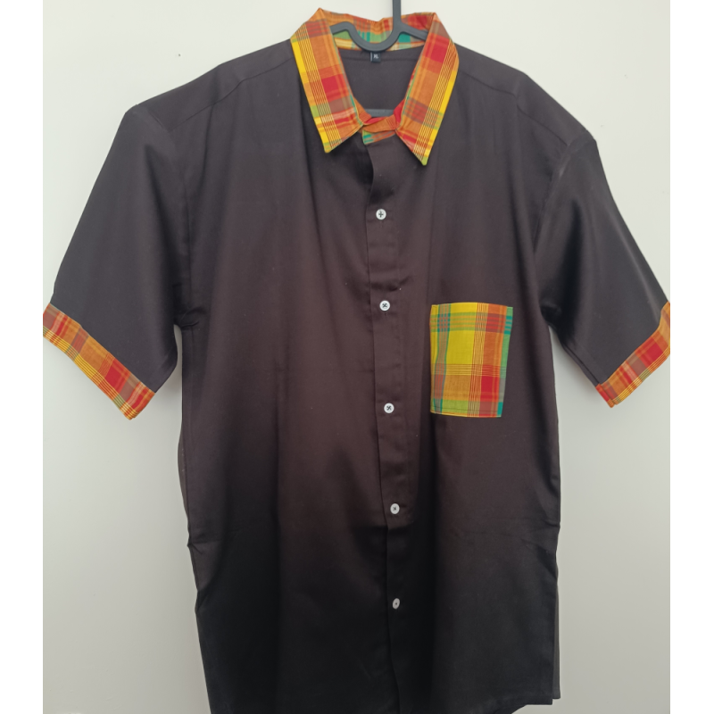 Chemise noire avec madras