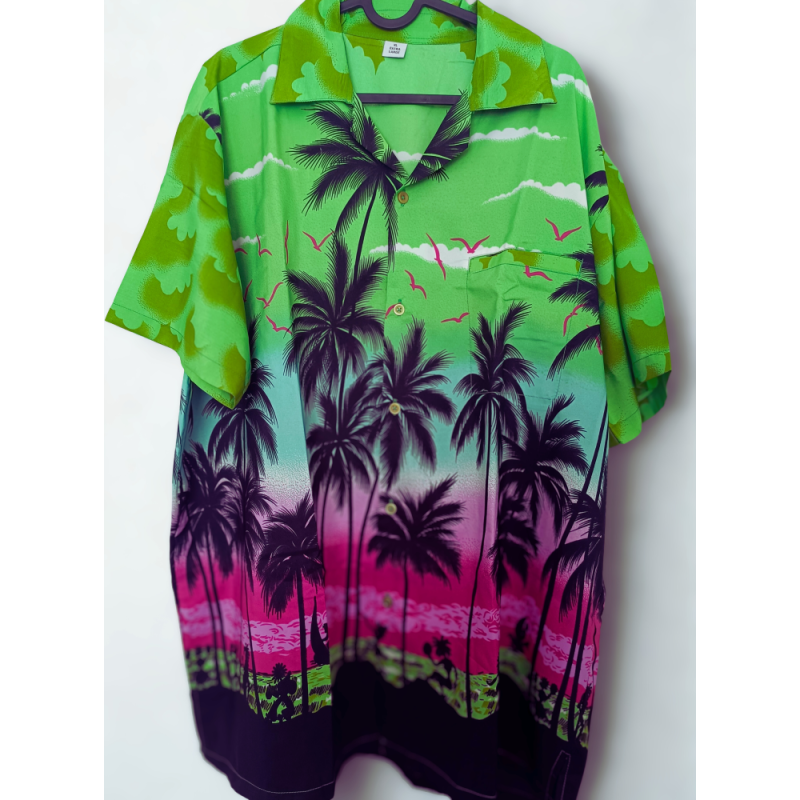Chemise hawaïenne verte