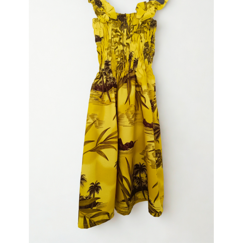Robe tropicale jaune / 2-5 ans