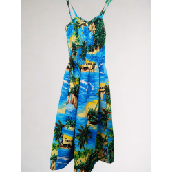 Robe tropical bleu/ 8- 10 ans
