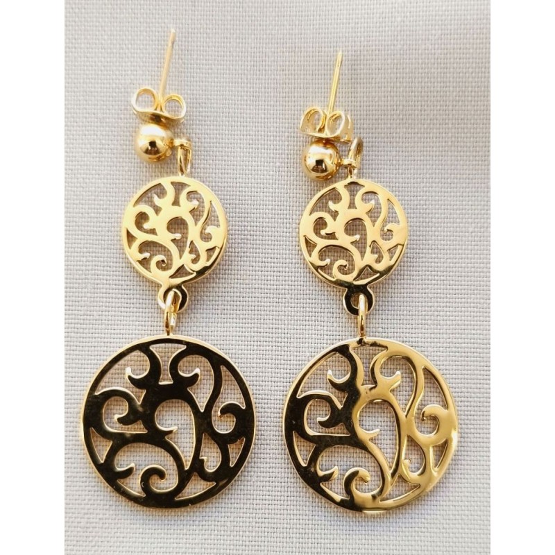 Boucles pendantes Cayenne en métal doré