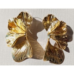 Boucles Fleurs en métal doré