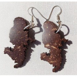 Boucles carte Martinique en coco
