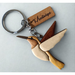 Porte- clés Colibri Martinique en bois