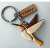 Porte- clés Colibri Martinique en bois
