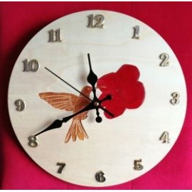 Horloge colibris hibiscus