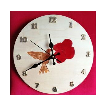 Horloge colibris hibiscus
