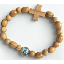 Bracelet religieux en bois et croix