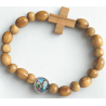 Bracelet religieux en bois et croix