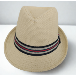 Borsalino beige en paille tressée
