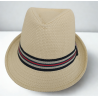Borsalino beige en paille tressée