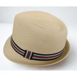 Borsalino beige en paille tressée