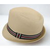 Borsalino beige en paille tressée