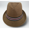Borsalino marron en paille tressée