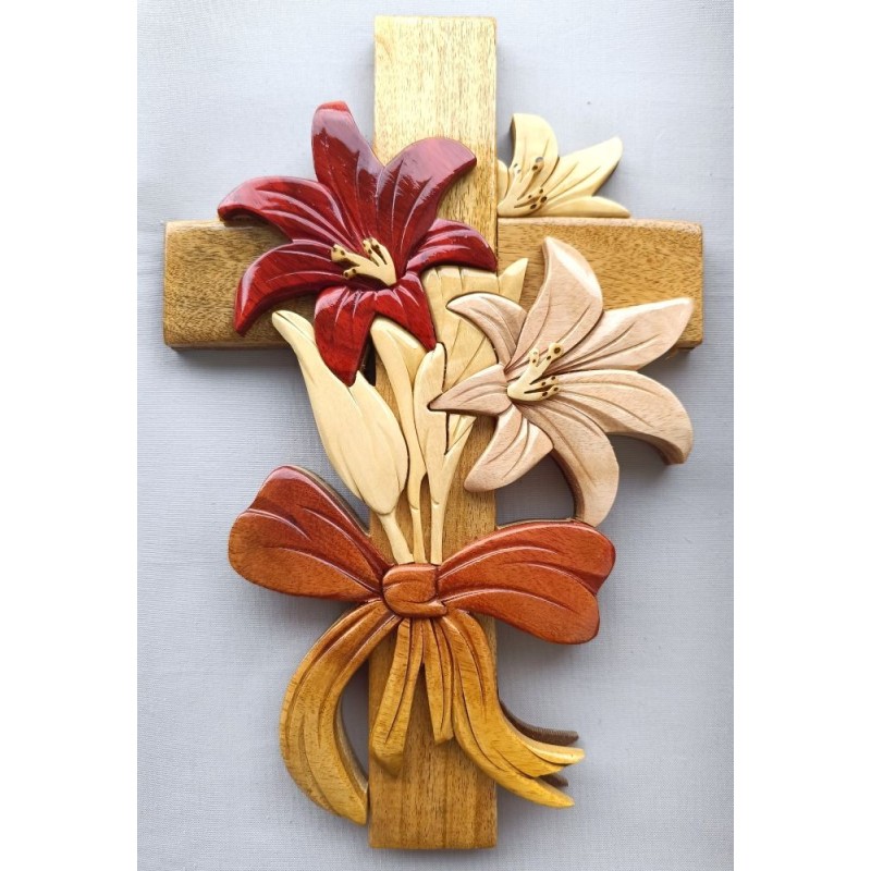 Croix murale fleurs de lys
