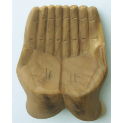 Bol main de prière en bois sculpté