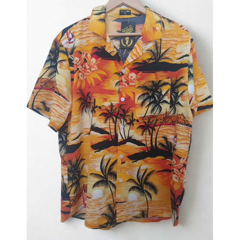 Chemise tropicale orange