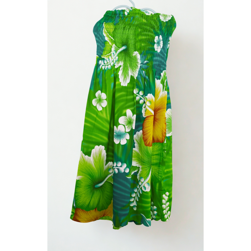 Robe tropicale  verte/ 10- 12 ans