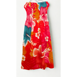 Robe tropicale rouge/ 10- 12 ans
