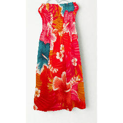 Robe tropicale rouge
