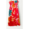 Robe tropicale rouge/ 10- 12 ans