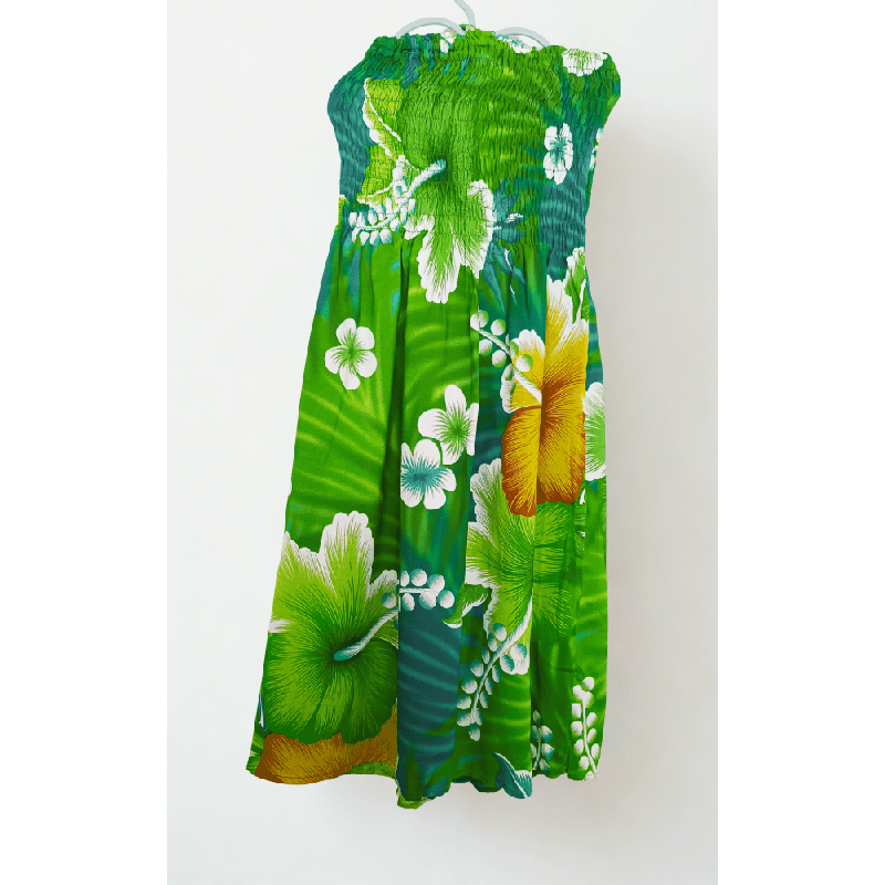 Robe tropicale  verte/ 10- 12 ans