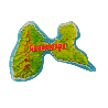 Magnet carte relief Guadeloupe